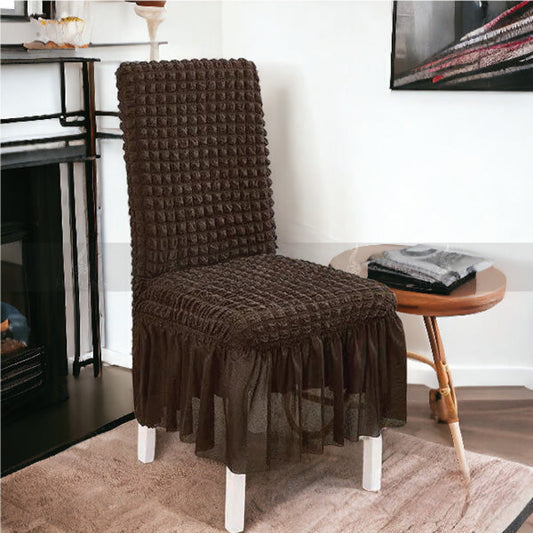 Frill Style Bubble Stuff Chair Cover (Blue Color)