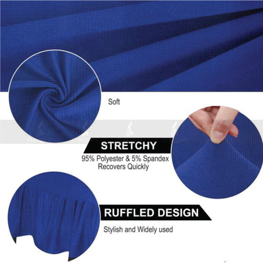 Frill Style Micro Mesh Chair Cover blue (Color)