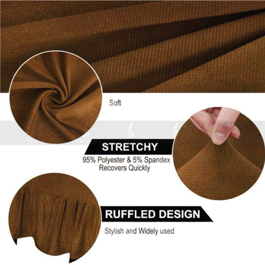 Frill Style Micro Mesh Chair Cover (brown Color)