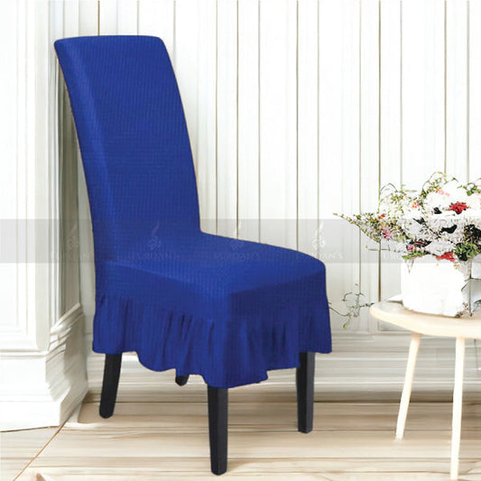 Frill Style Micro Mesh Chair Cover blue (Color)
