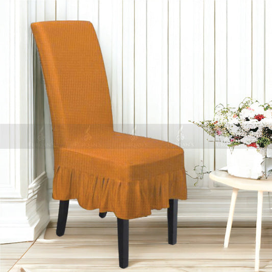 Frill Style Micro Mesh Chair Cover copper  (Color)